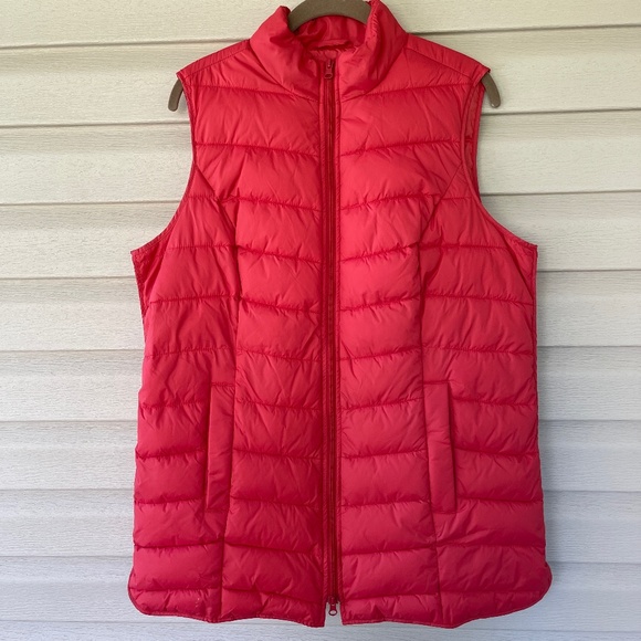 Feel Good Store Orange-Red Zip Up Puffer Vest - Picture 2 of 9
